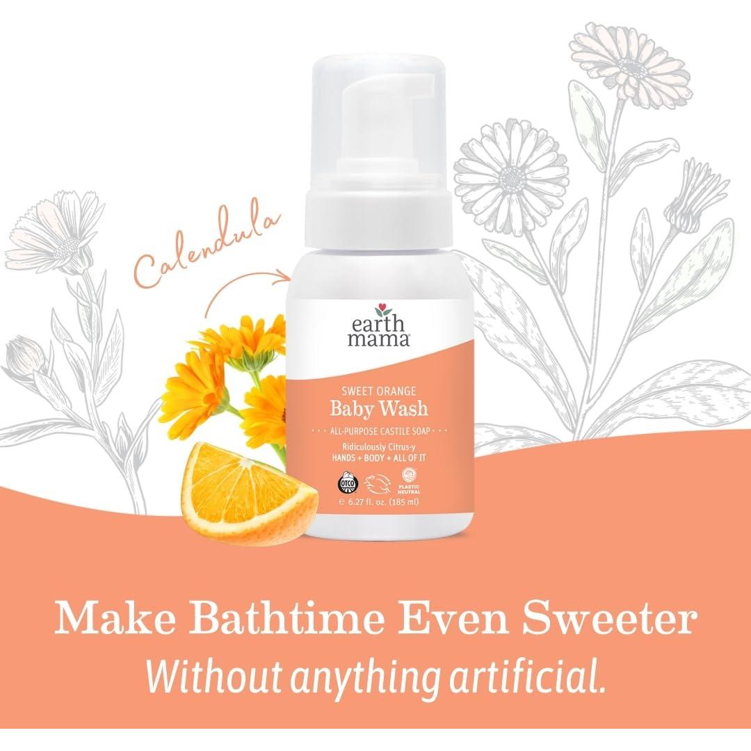 Jabón Líquido Espumoso para Bebés Earth Mama 185 ml