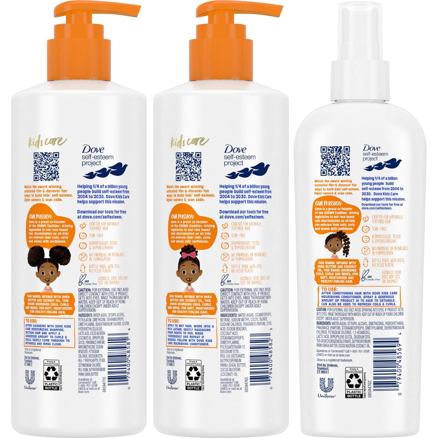 Conjunto Champú y Acondicionador Dove Niños 3 Piezas