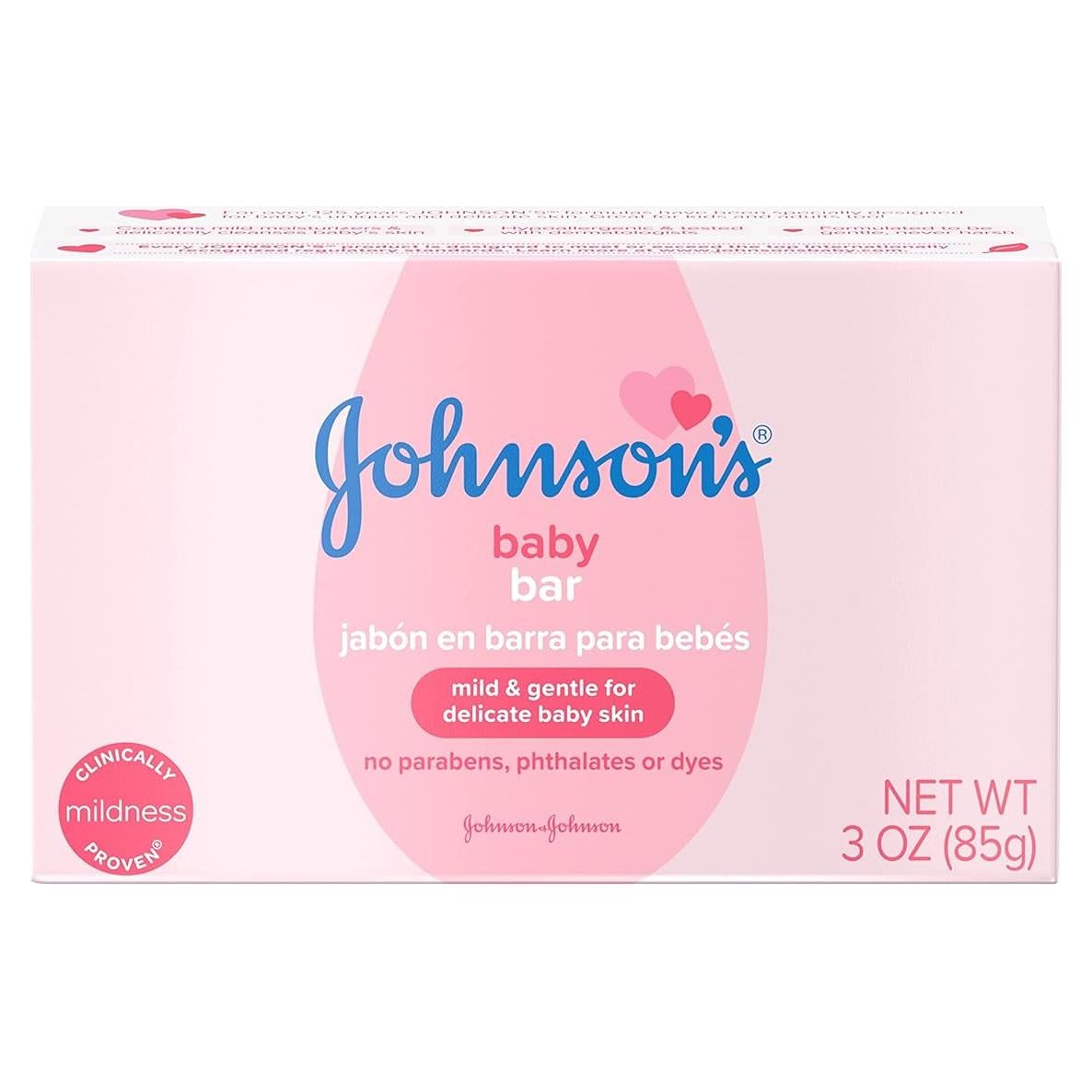 Jabón de Cuerpo para Bebés Johnson 85g Hipoalergénico Paquete 6