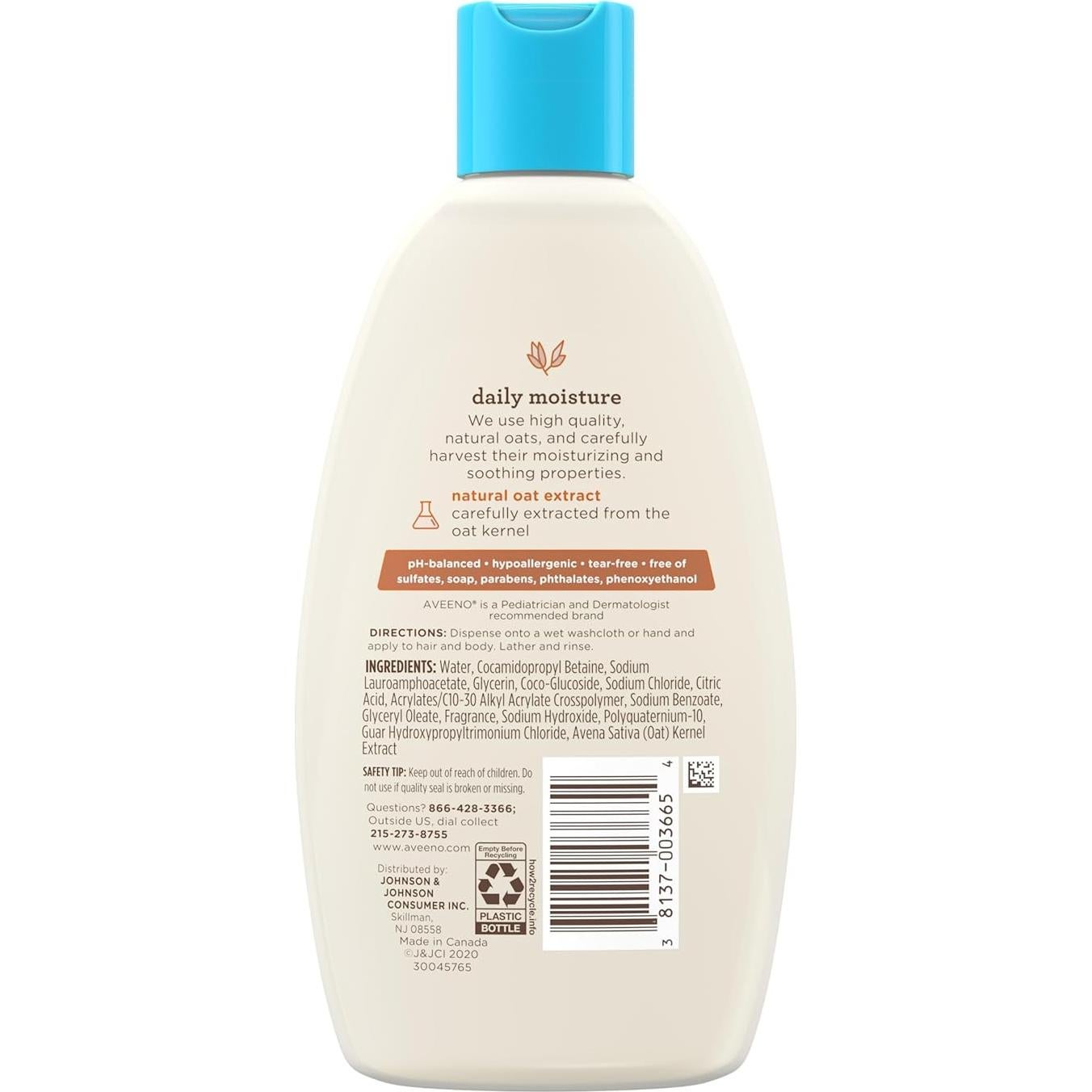 Aveeno Baby Wash & Shampoo 226.8 ml Sin Lagrimas Hipoalergénico