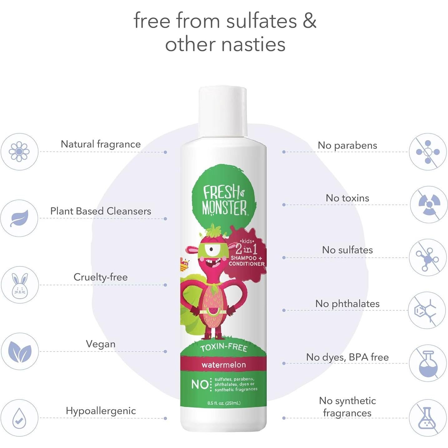 Champú y Acondicionador 2-en-1 Fresh Monster Niños Sandía