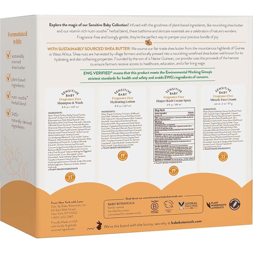 Conjunto de Regalo Cuidado Bebé Babo Botanicals - 5 Artículos