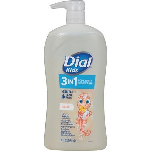 Jabón 3-en-1 para Niños Dial Durazno 946 ml Hipoalergénico