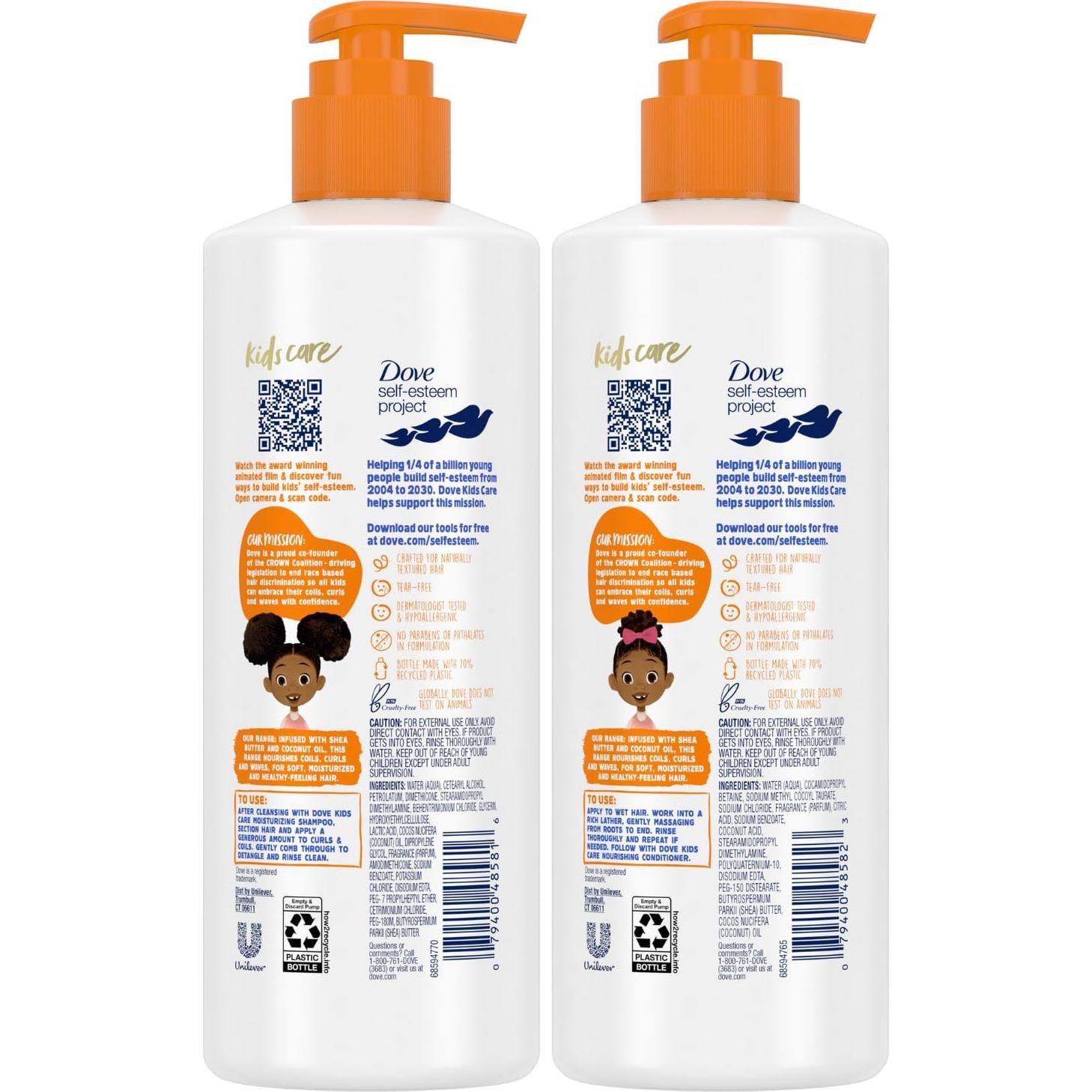 Dove Champú y Acondicionador Niños Rizado 2 Piezas 500ml