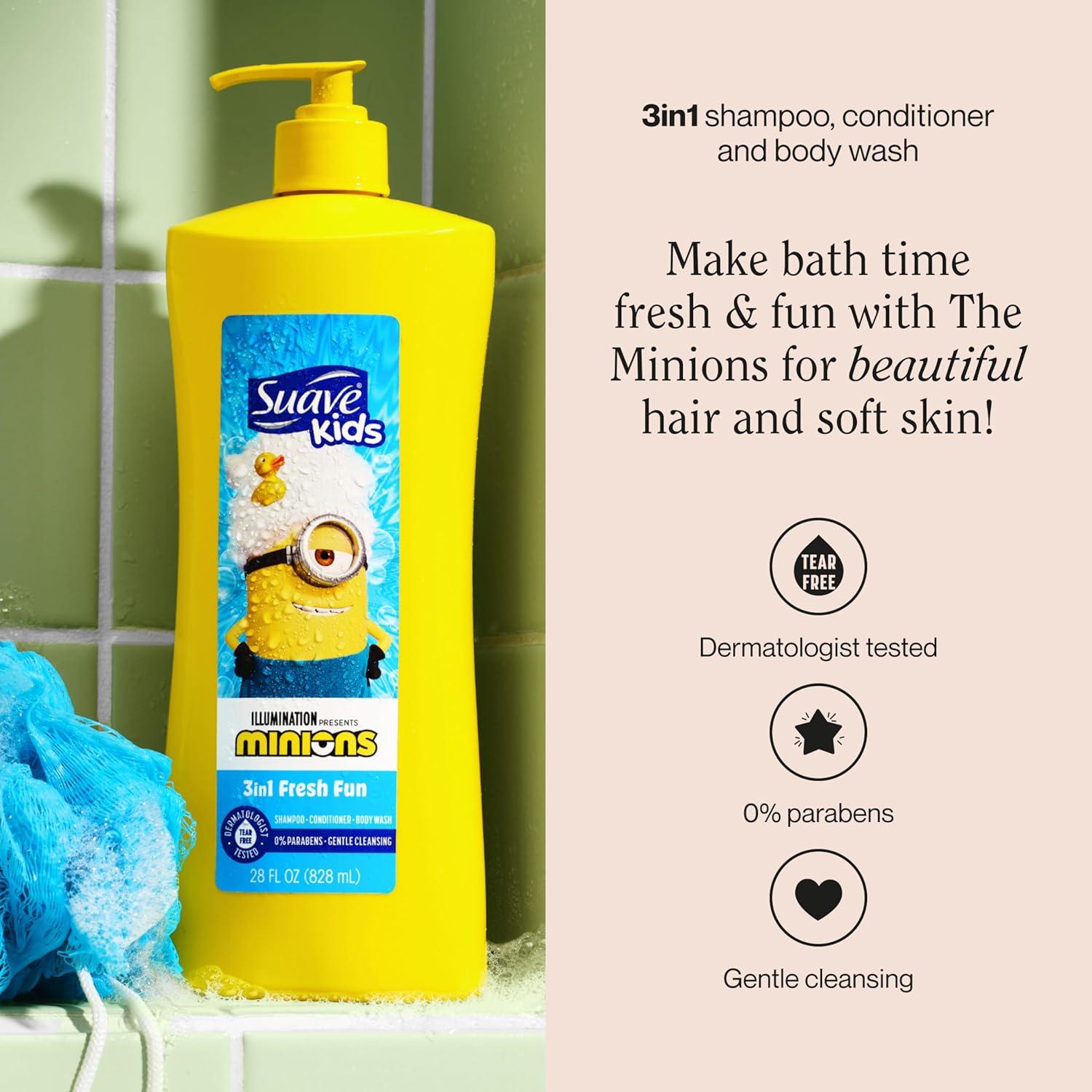 Suave Kids Minions Champú 3-en-1 793 ml Acondicionador Gel Baño