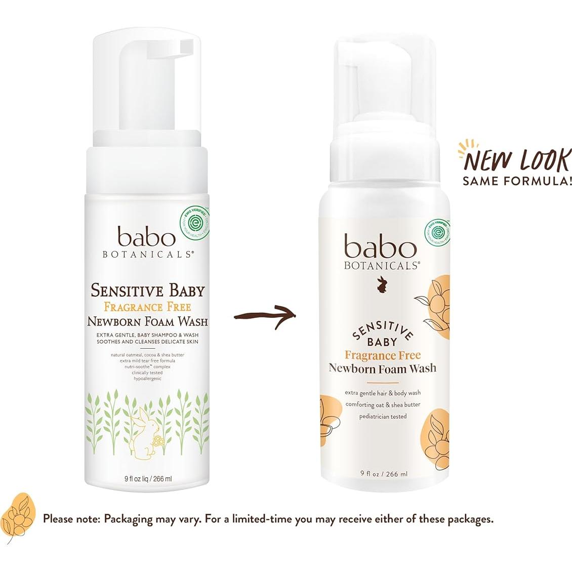 Jabón Espumoso para Bebés Babo Botanicals 325g Sin Fragancia