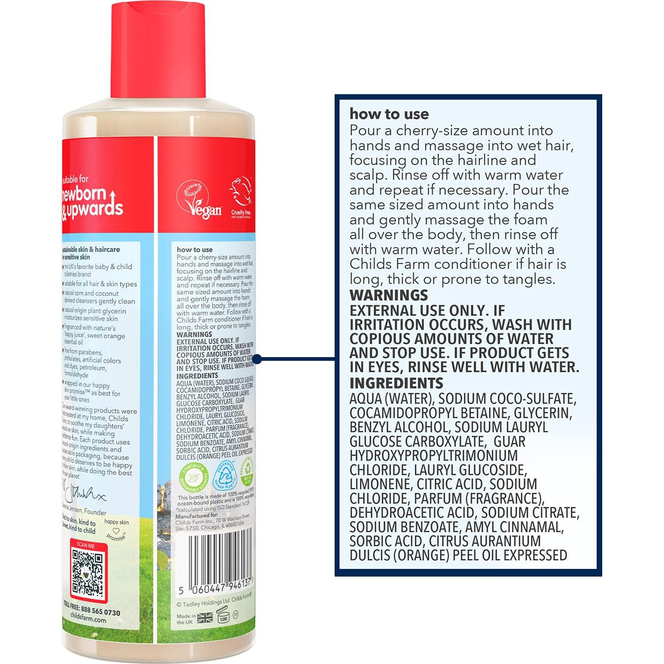 Gel de Baño y Cuerpo Childs Farm 500 ml Piel Sensible Naranja