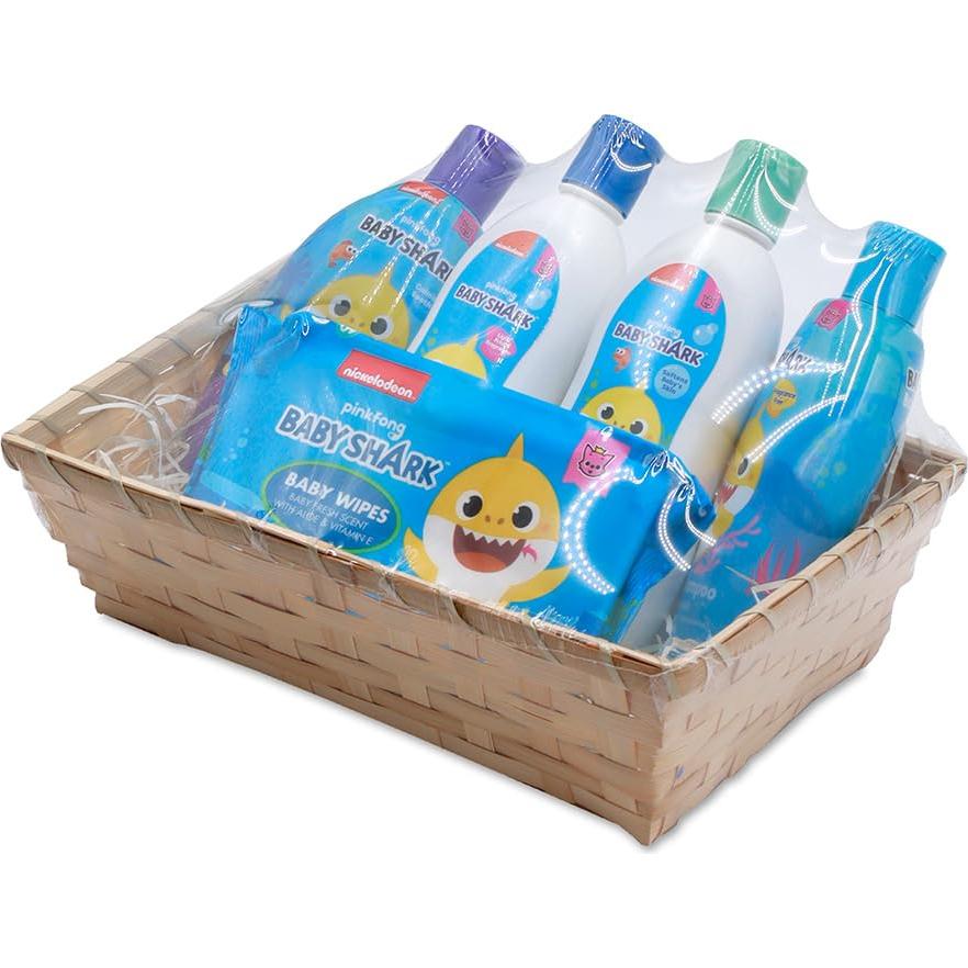 Cesta de Regalo de Baño Baby Shark Primal Elements - Champú, Loción, Gel y Toallitas