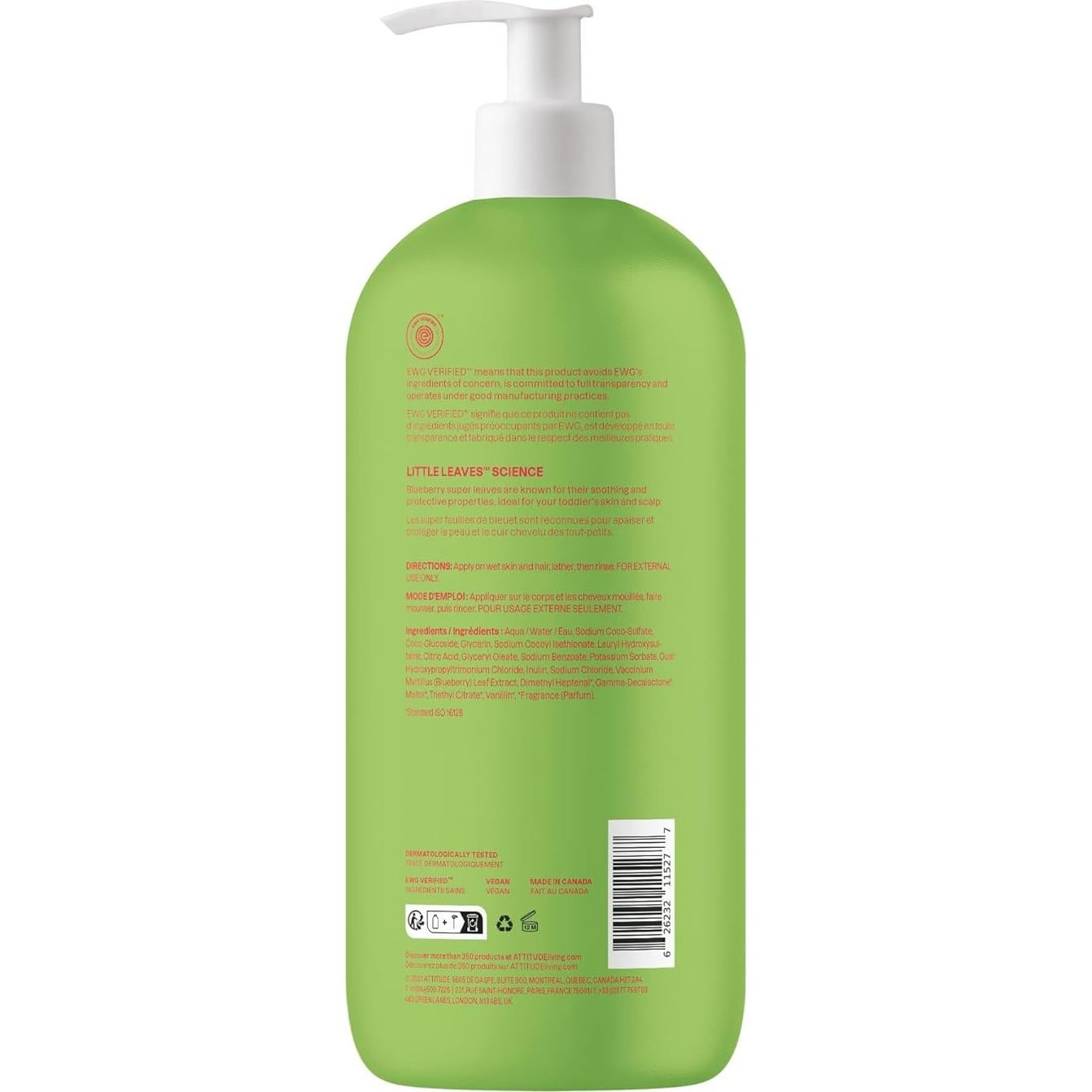Champú y Gel de Ducha Vegano ATTITUDE 946 ml Sandía y Coco