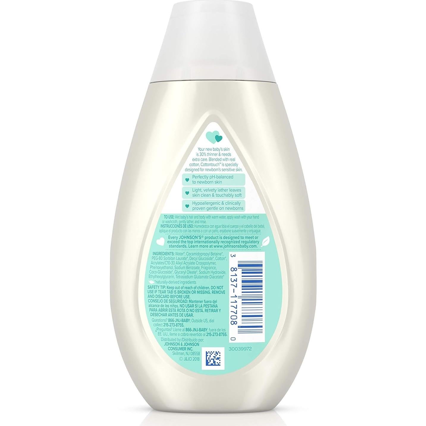 Jabón y Champú para Bebés Johnson CottonTouch 200 ml