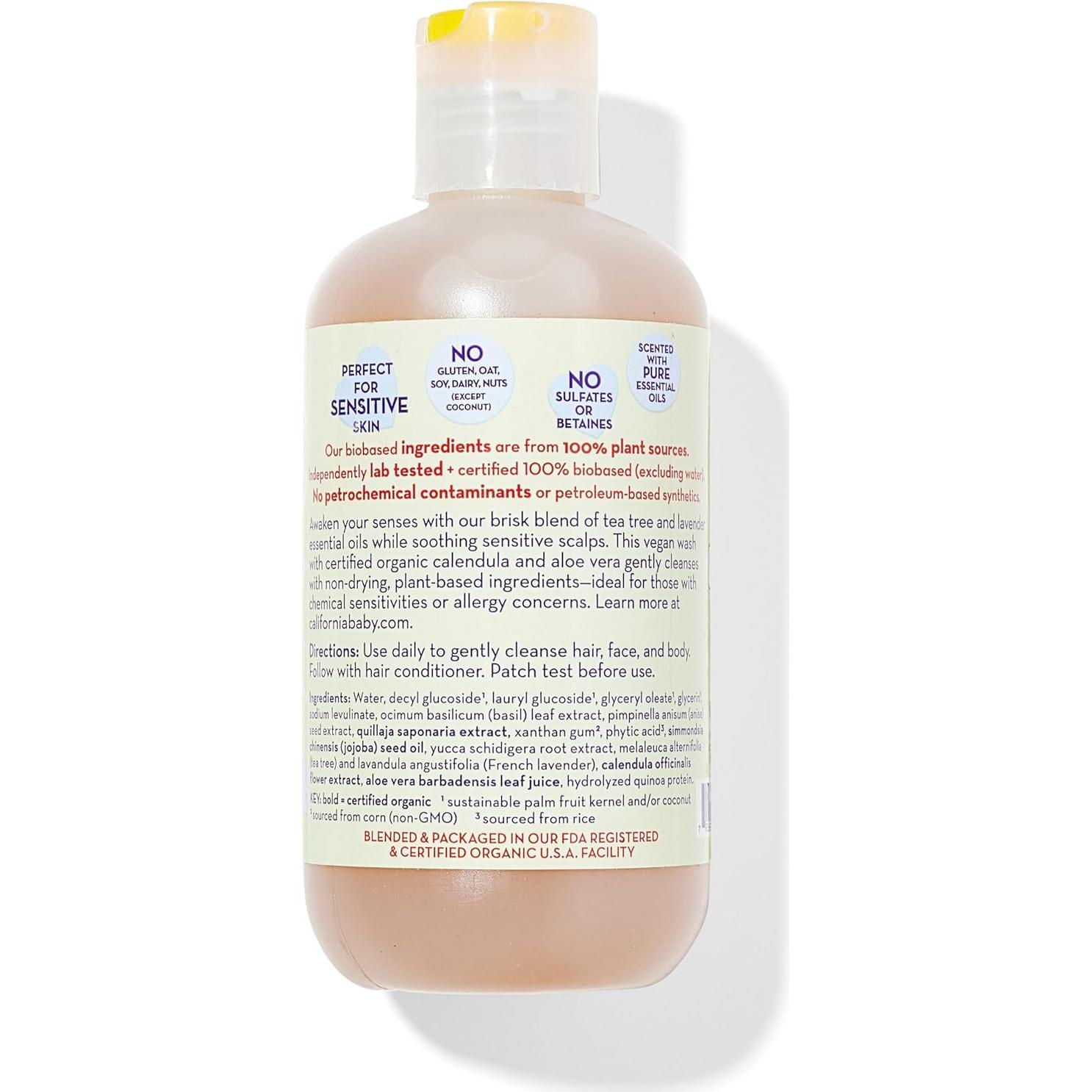 Champú y Gel de Baño California Baby 100% Vegetal 251 mL