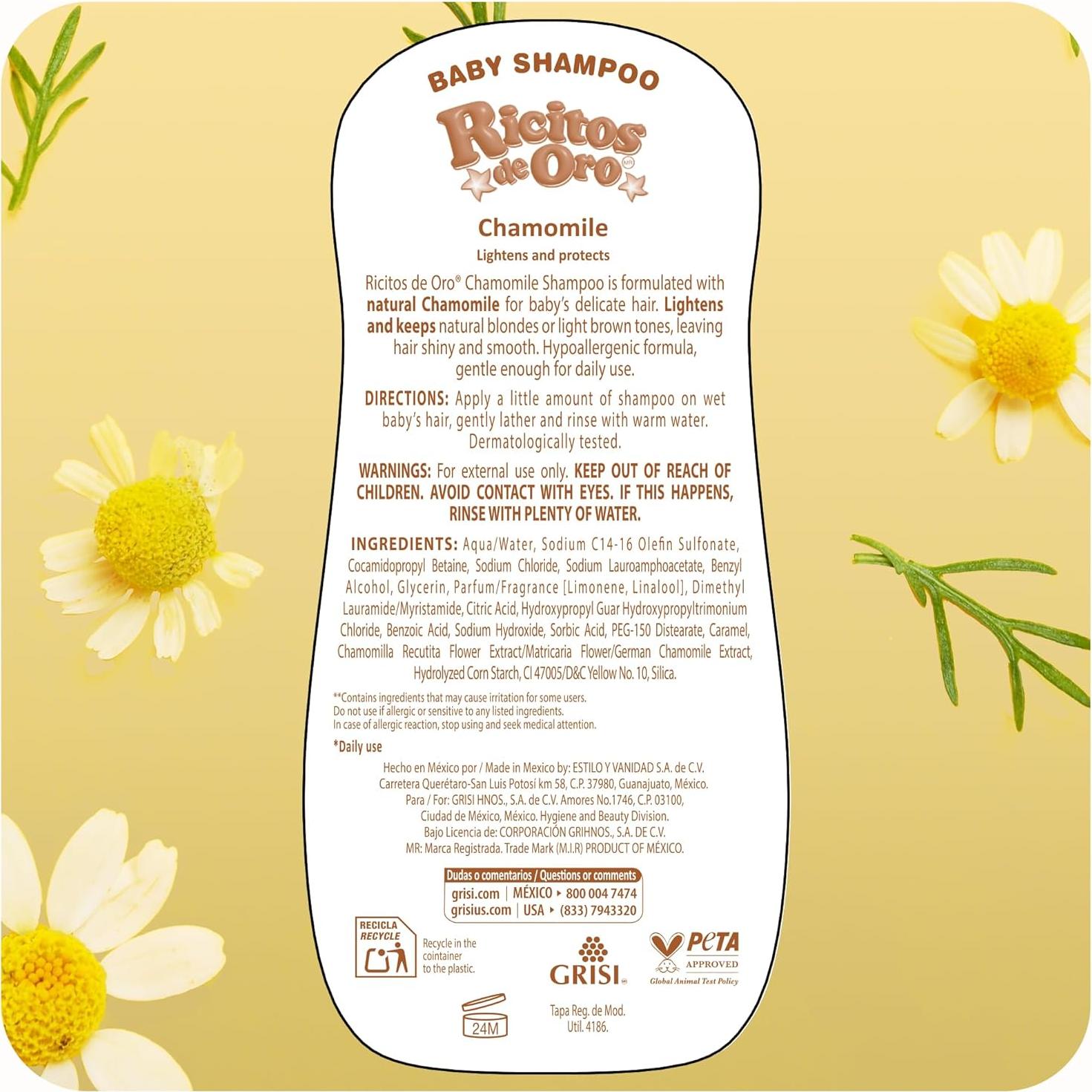 Champú para Bebés Ricitos de Oro Manzanilla 248 ml 3-Pack