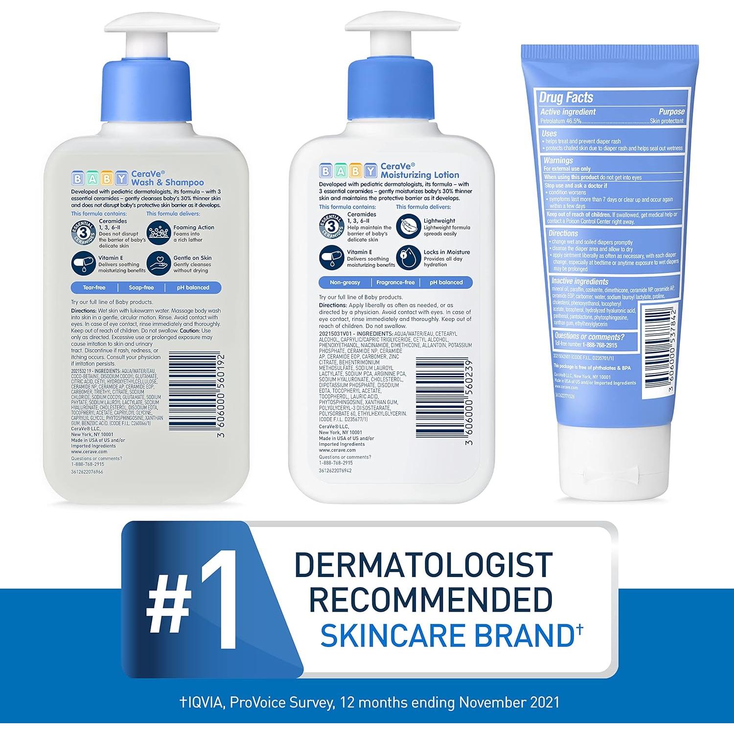 Juego de Baño CeraVe para Bebé 4 Piezas Sin Fragancia