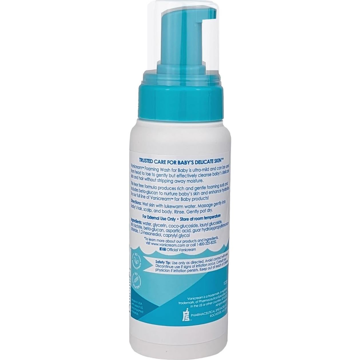 Vanicream Lavado Espumoso para Bebé 330 g - Sin Lagrimas, Piel Sensible