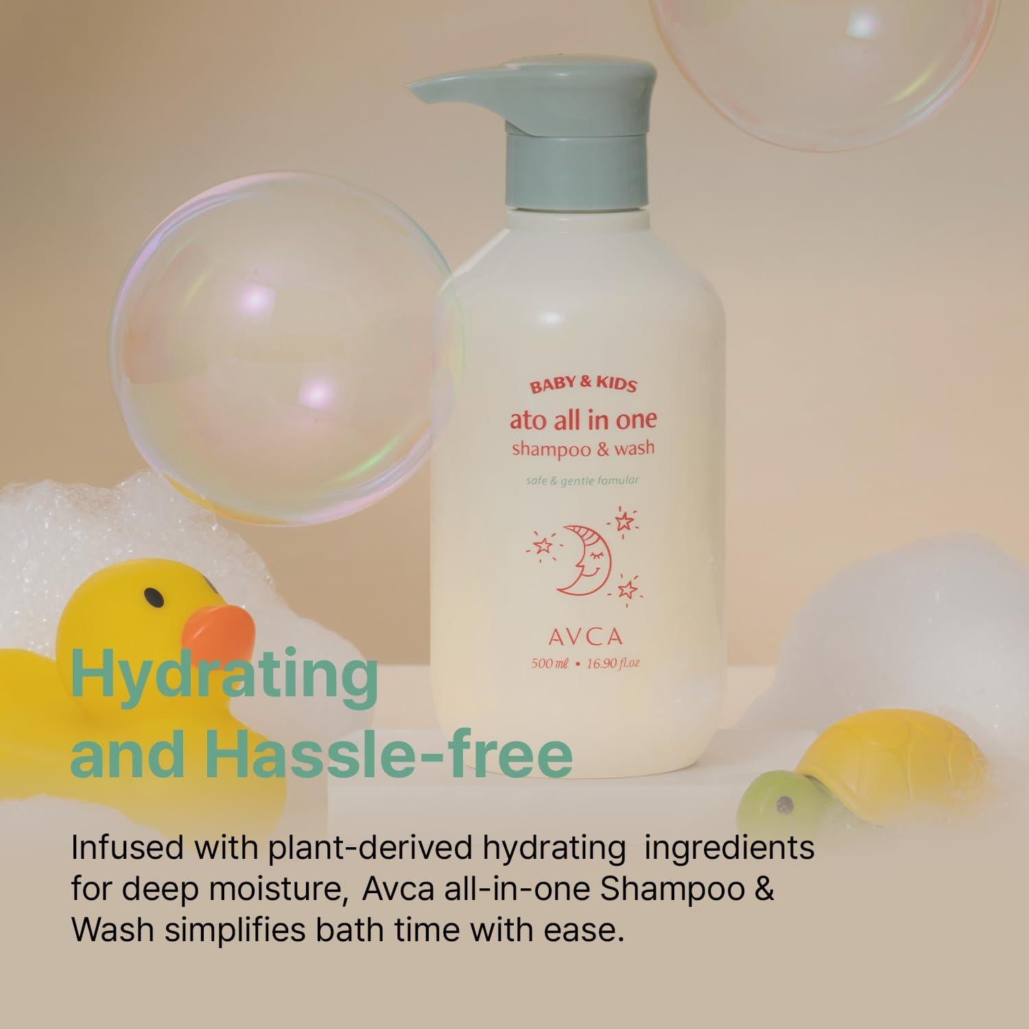 Champú y Lavado Todo en Uno AVCA 500ml para Bebés Piel Sensible