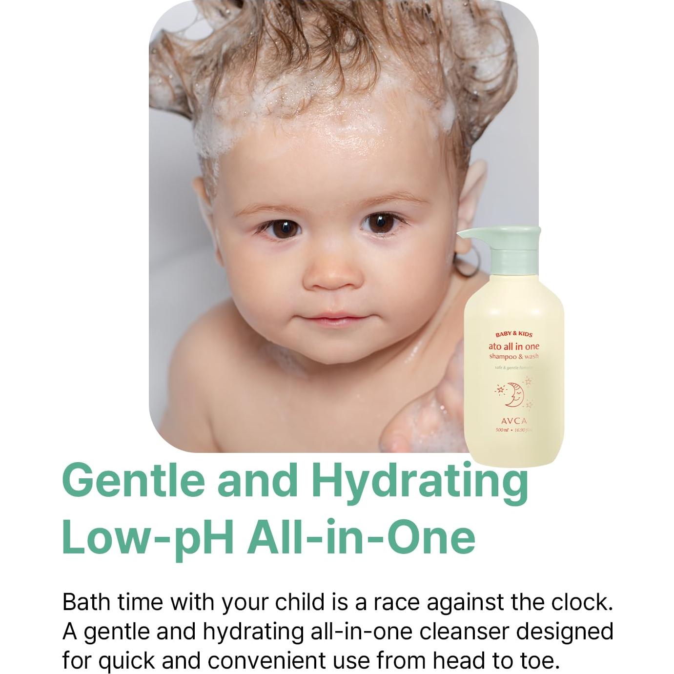 Champú y Lavado Todo en Uno AVCA 500ml para Bebés Piel Sensible