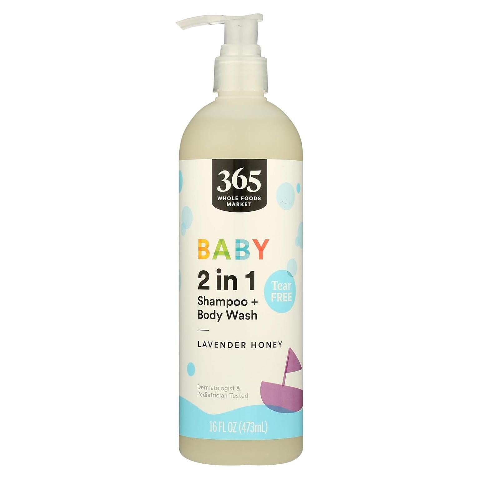 Champú Gel de Baño 2 en 1 Bebé 365 Whole Foods 473 ml Lavanda Miel