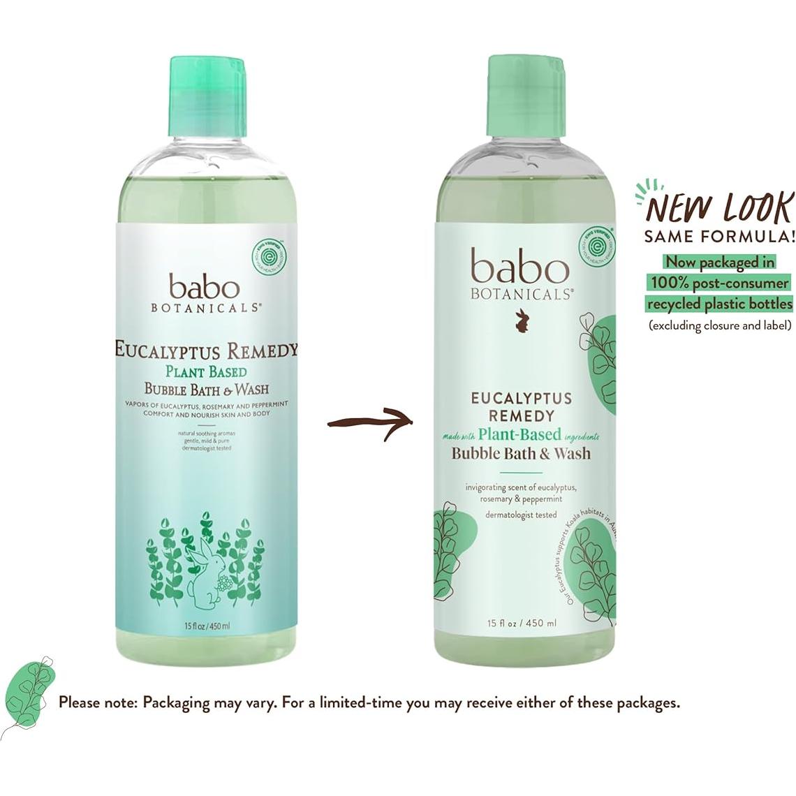 Babo Botanicals Baño de Burbuja y Champú Eucalipto 2-en-1 425g