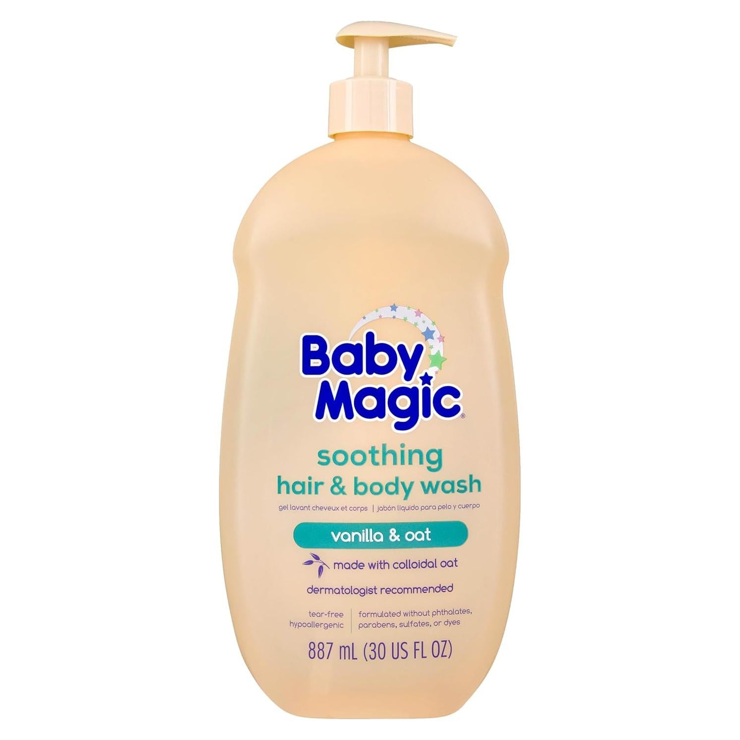 Jabón Suave Baby Magic para Cabello y Cuerpo 887 ml Vainilla Avena