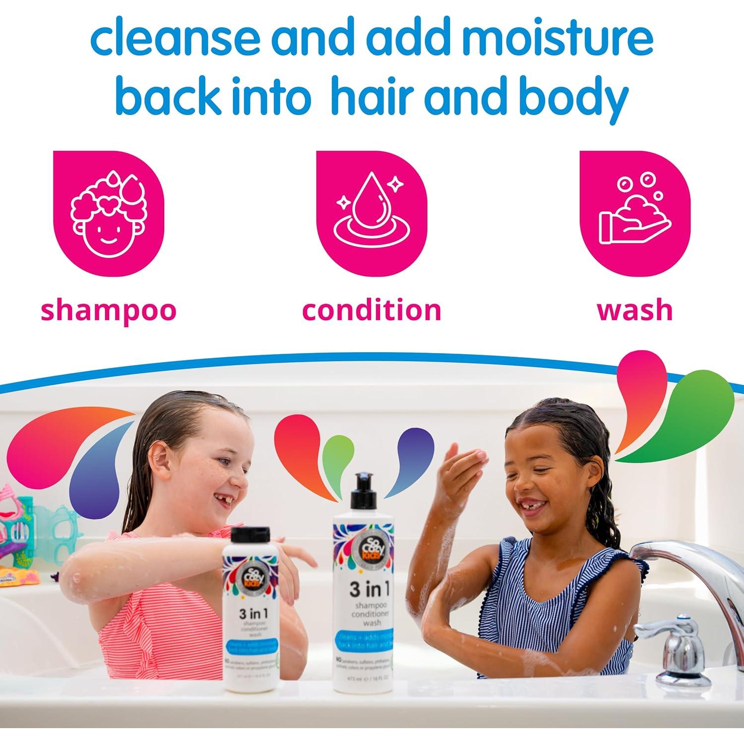 SoCozy 3 en 1 Champú, Acondicionador y Jabón para Niños 0.47L