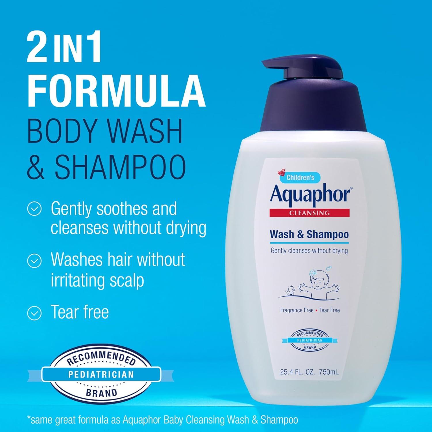 Jabón y Champú 2 en 1 Aquaphor para Niños 750 ml Sin Fragancia
