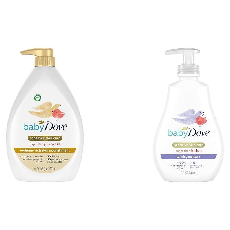 Paquete Baby Dove: Lavado Corporal 1L y Loción 385g para Bebés