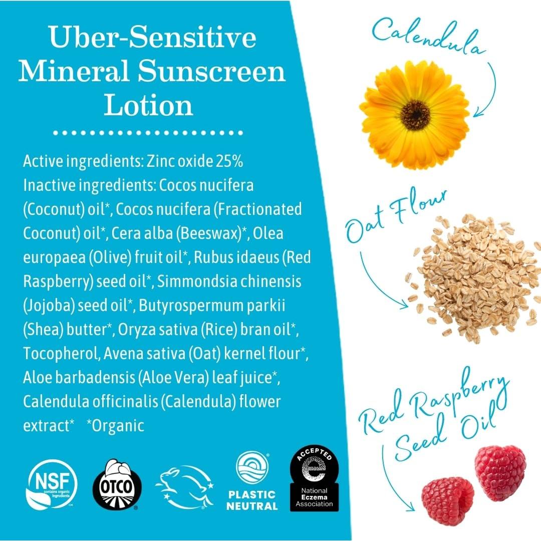 Loción Solar Mineral Uber-Sensible Earth Mama SPF 40 - 85g