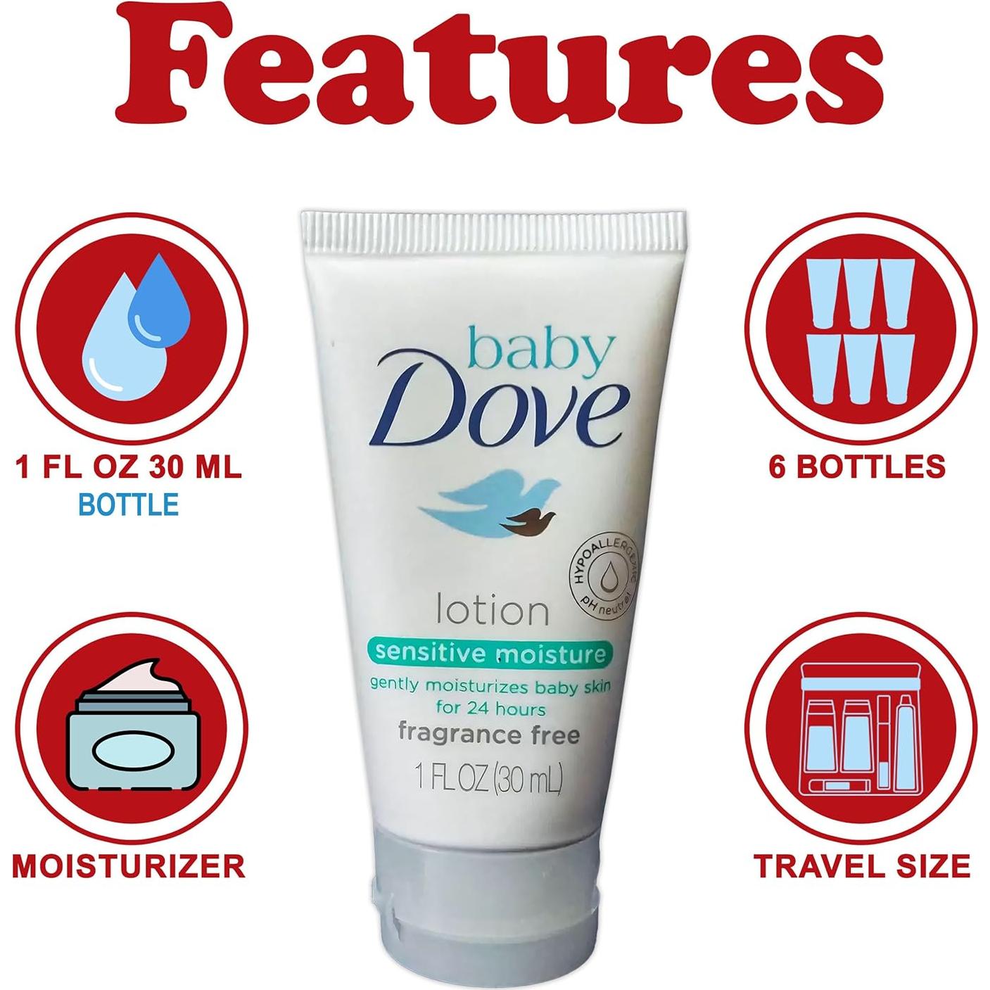 Loción Hidratante Baby Dove Sensitive Moisture 6 Pk 30ml