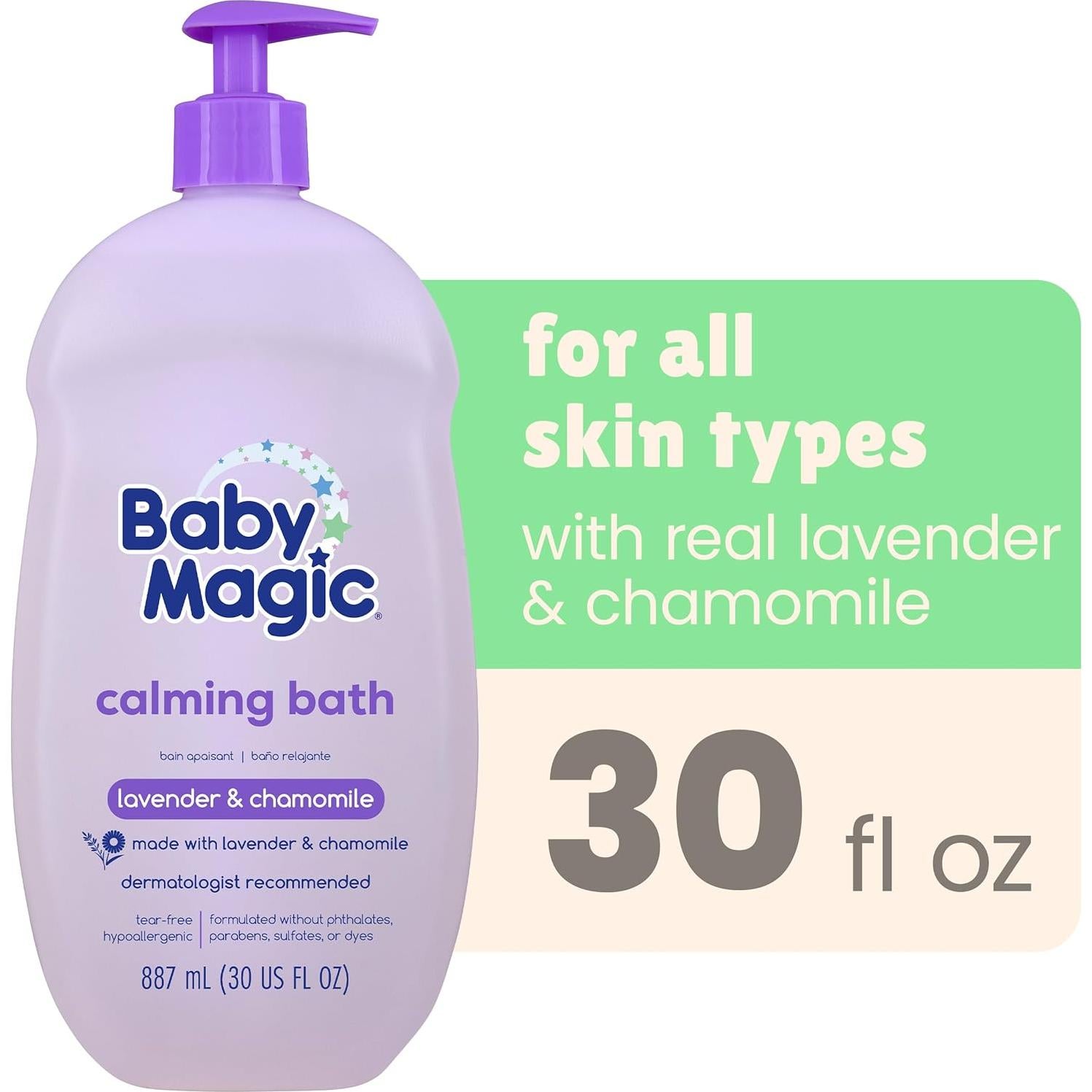 Baño Calmante para Bebés Baby Magic 887 ml con Lavanda y Manzanilla