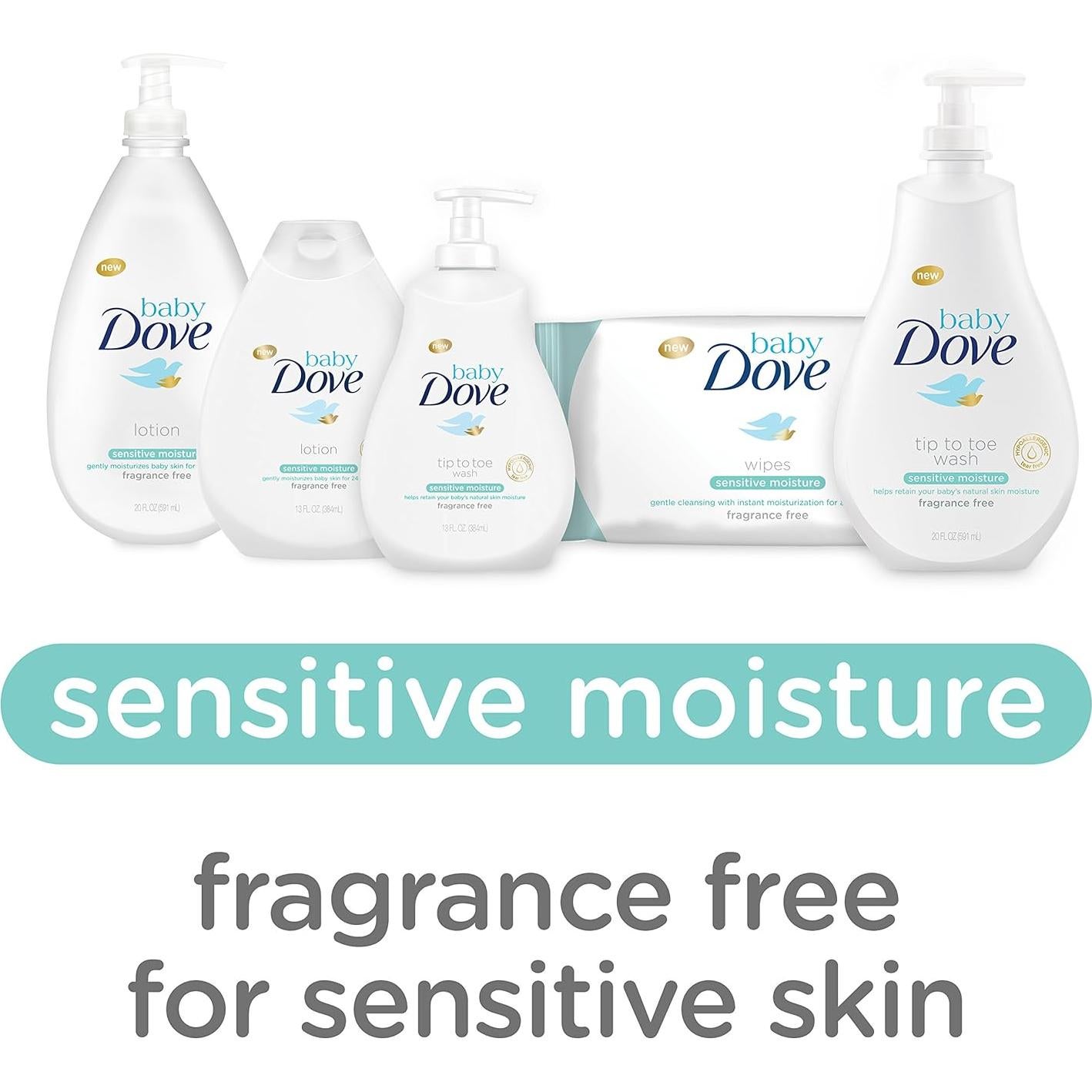 Loción Hidratación Sensible Baby Dove Sin Fragancia 3x368g