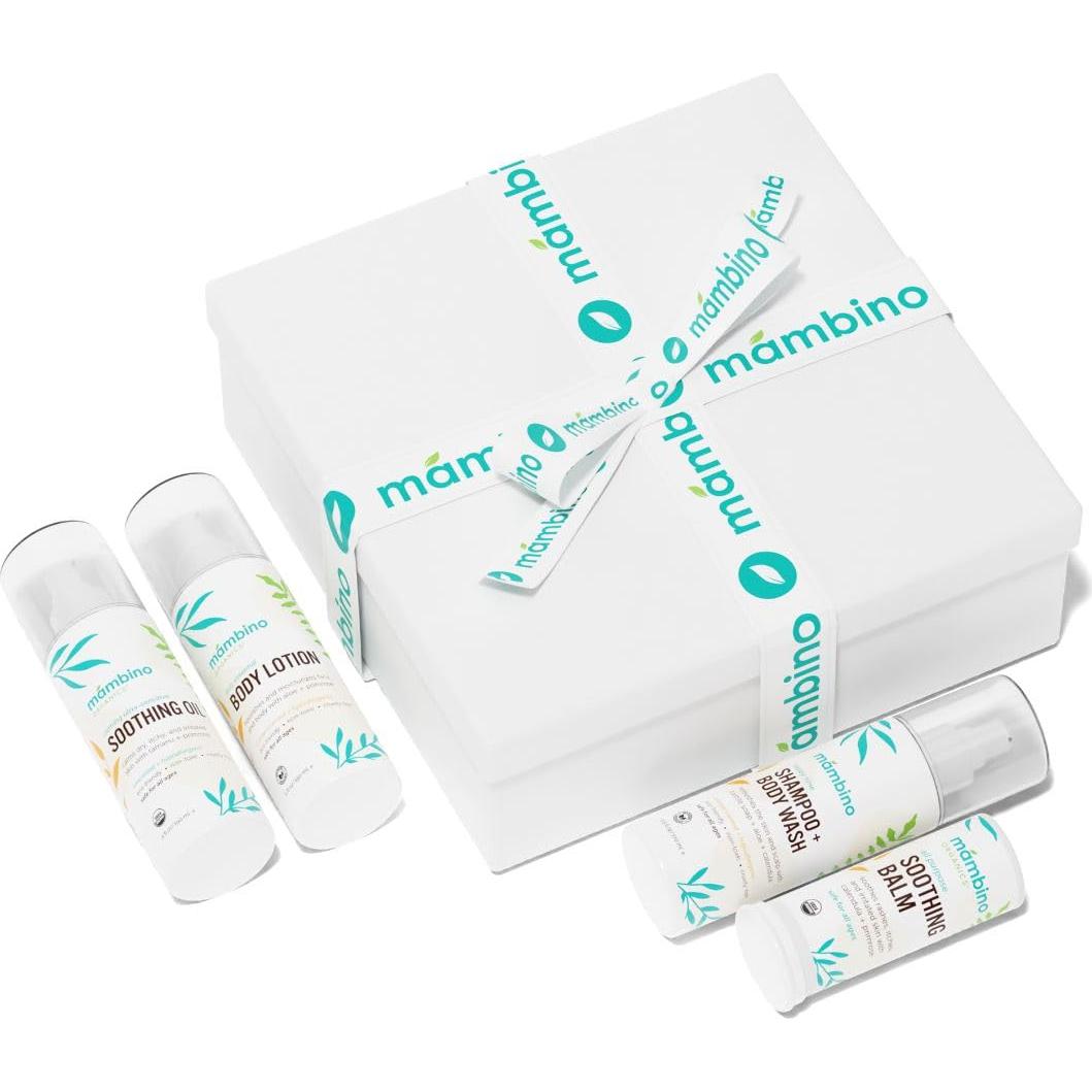 Conjunto de Regalo Orgánico Mambino para Bebés - Kit de Cuidado Vegano 4 Piezas