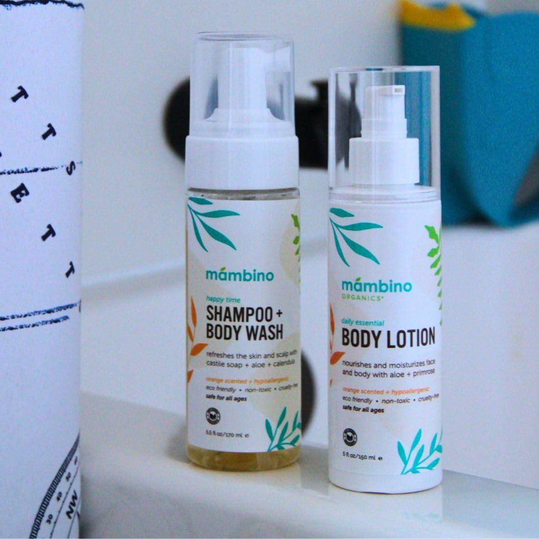 Conjunto de Regalo Orgánico Mambino para Bebés - Kit de Cuidado Vegano 4 Piezas