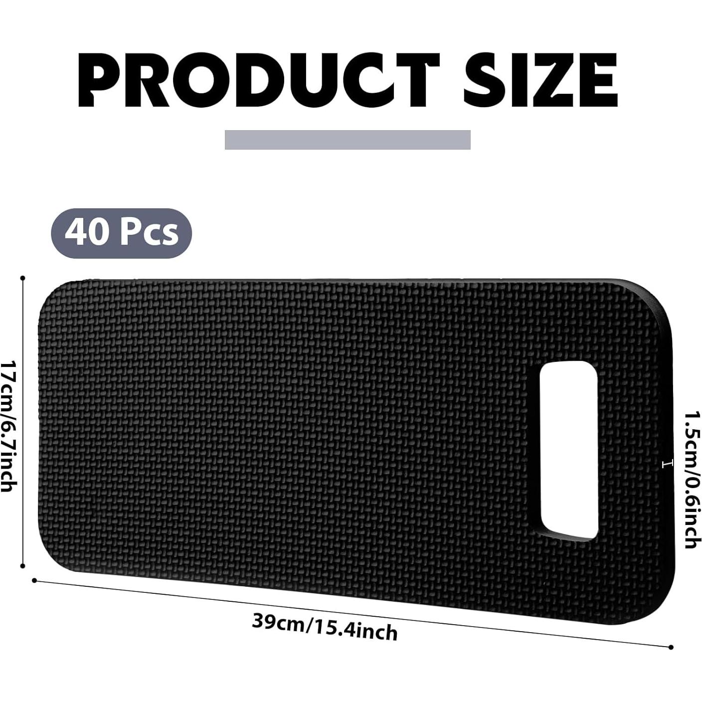 Riakrum Almohadillas para Arrodillarse 40 Pcs 39x17cm Negro
