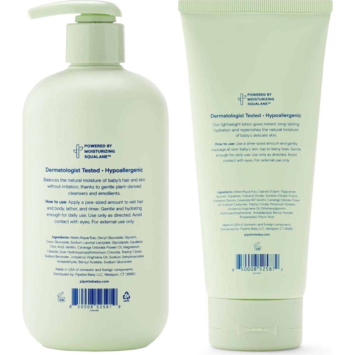 Duo Champú y Lavado Bebés Pipette Vainilla Ylang Ylang 2 Unidades