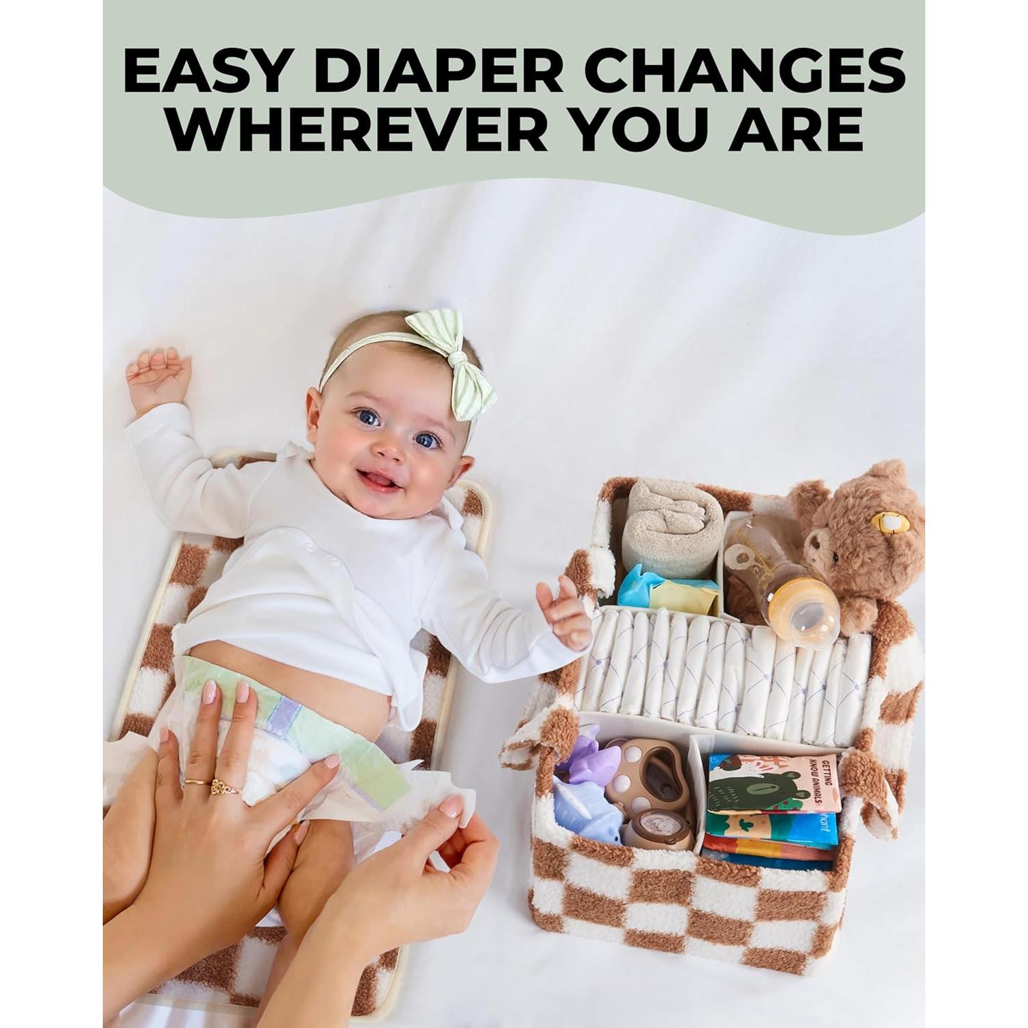 Conjunto Almohadilla Baño y Cesta Pañales Toodly Gris y Taupe