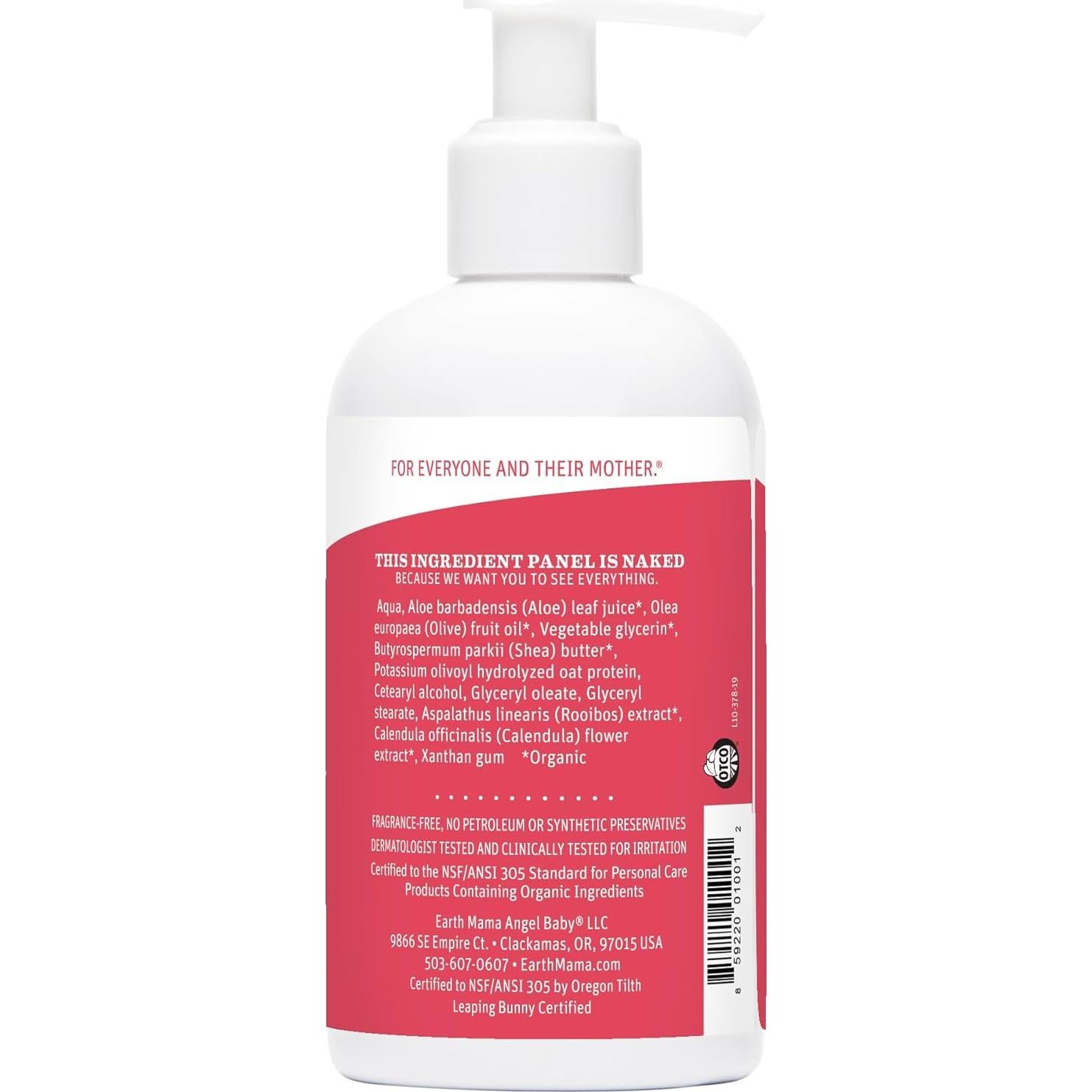 Loción Hidratante Sin Fragancia Earth Mama 236ml Piel Sensible