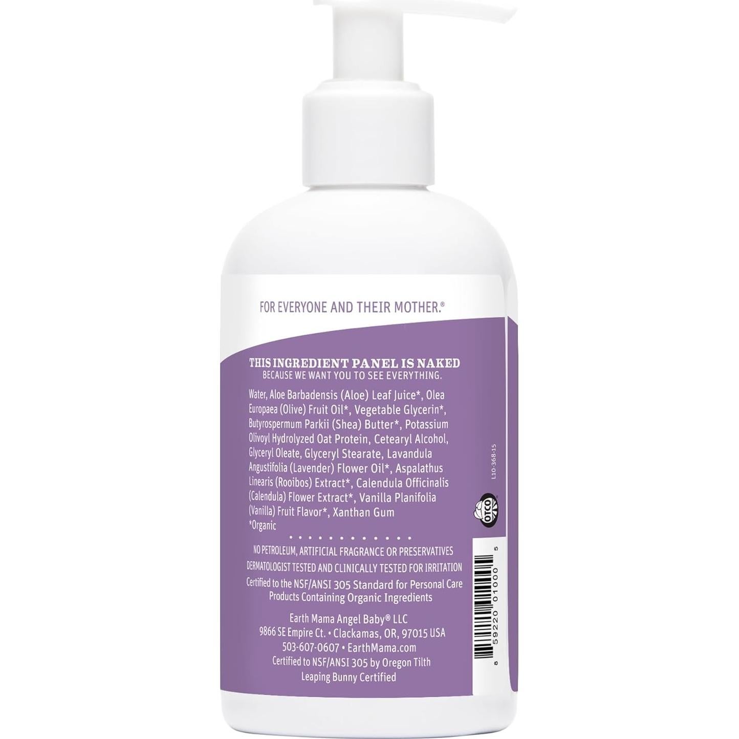 Loción Calmante para Bebés de Lavanda Earth Mama 236 ml