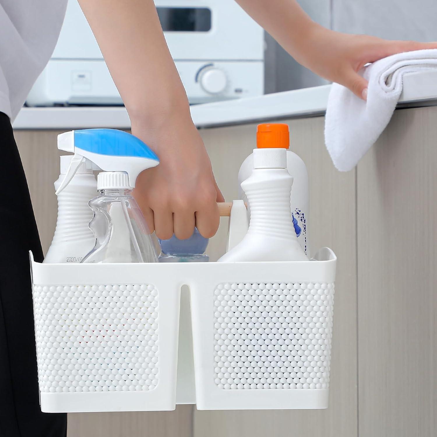 Cesta de Ducha Portátil rejomiik de Plástico Blanco 27.4x19.6cm