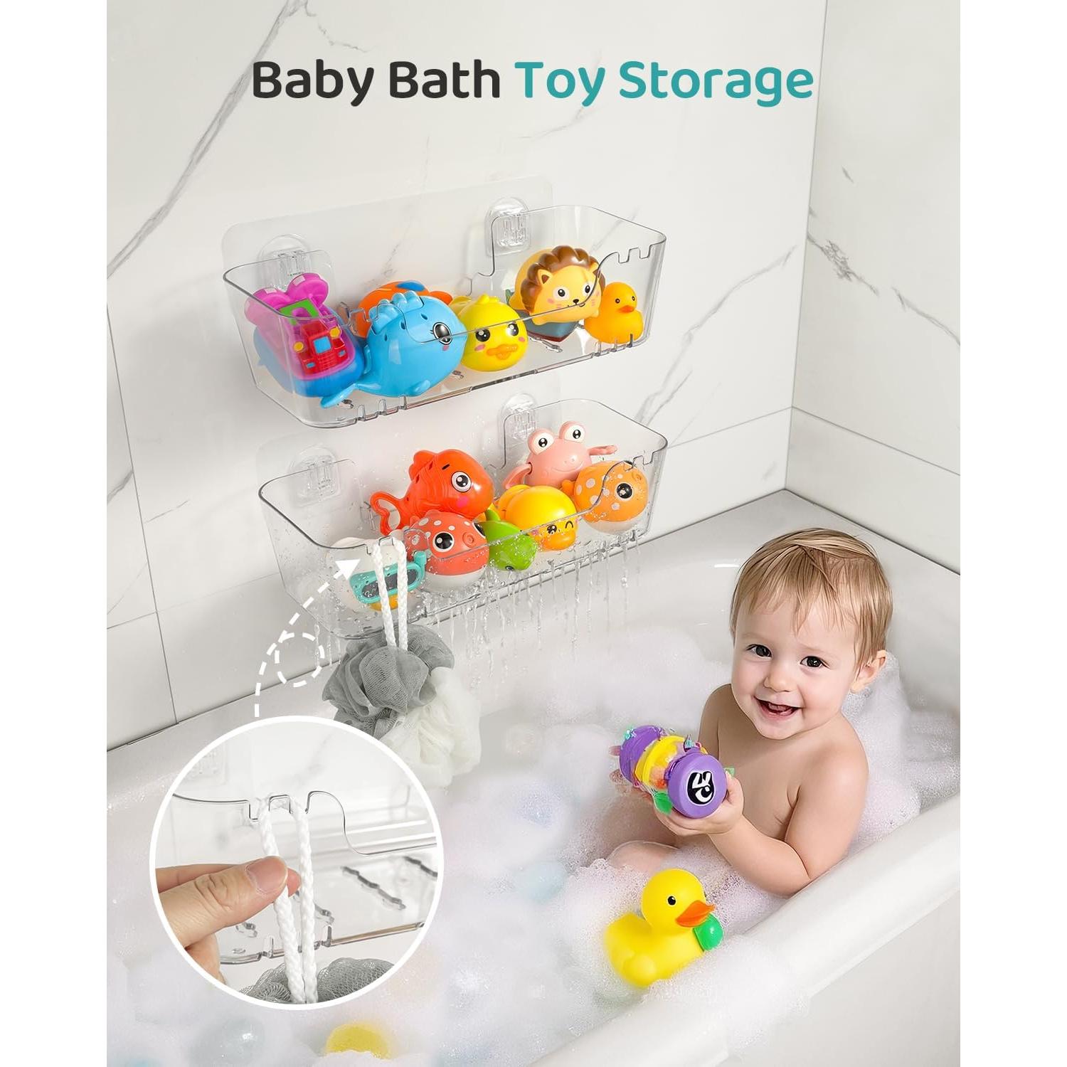 Organizador de Juguetes de Baño Ginnerella 2 Paquetes Transparente