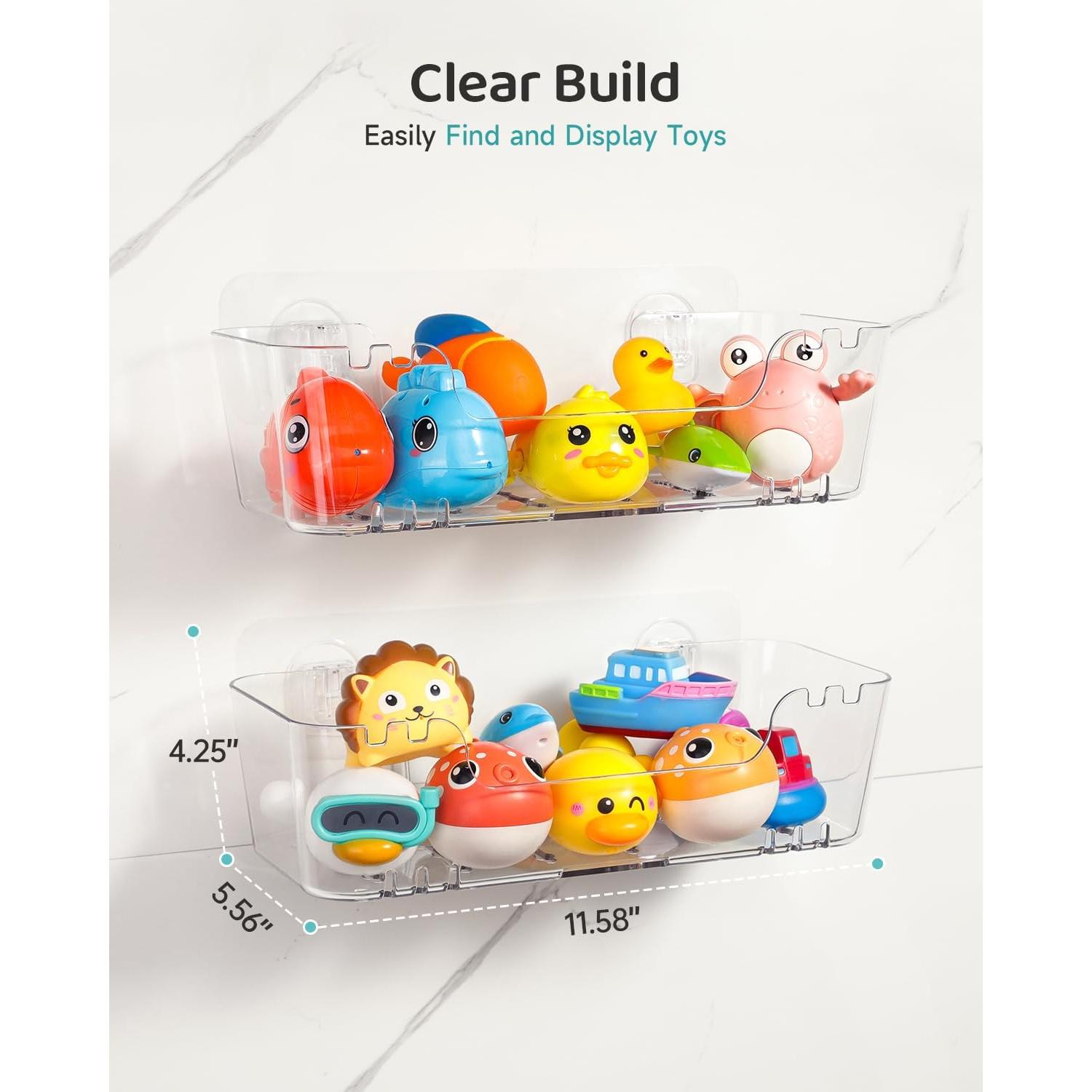 Organizador de Juguetes de Baño Ginnerella 2 Paquetes Transparente