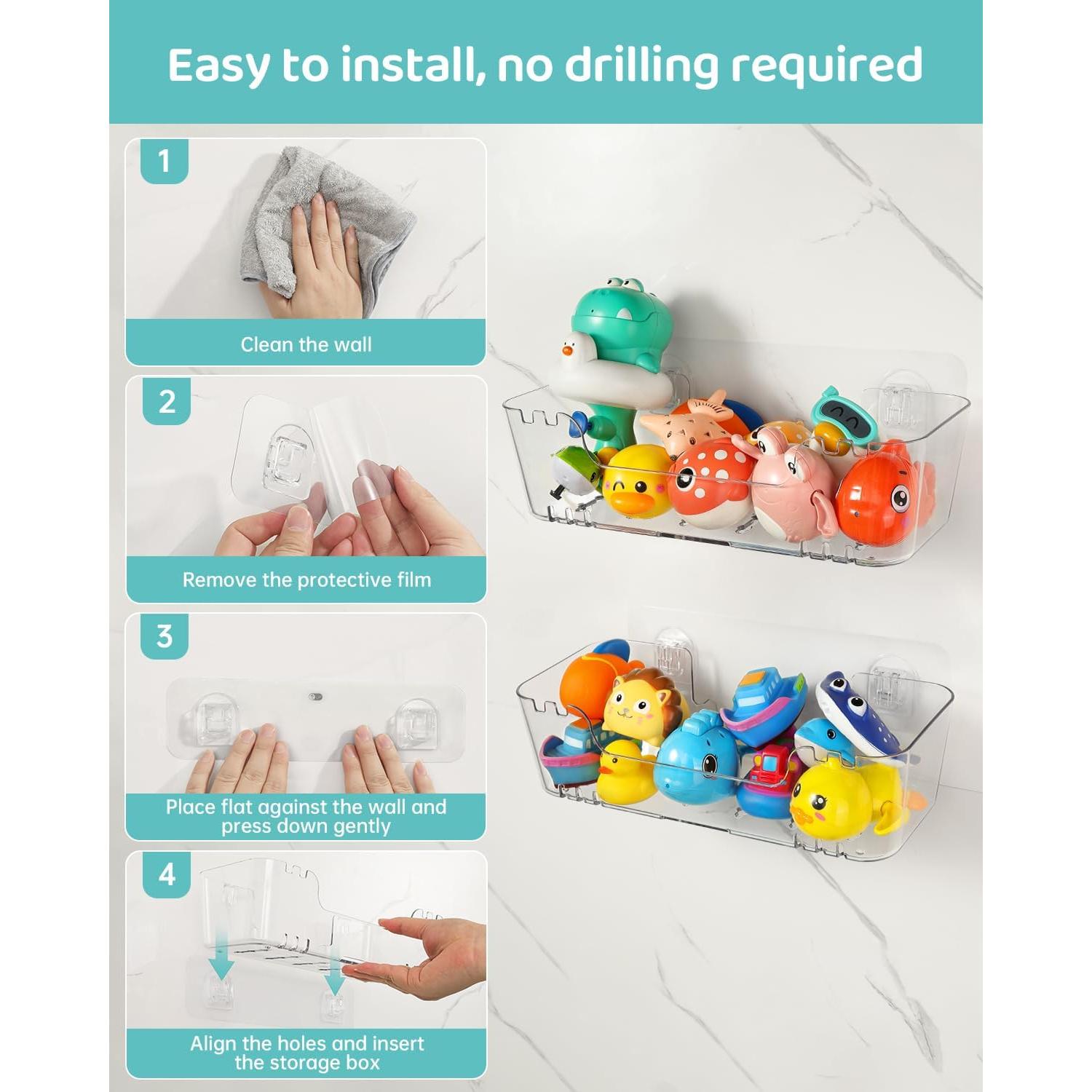 Organizador de Juguetes de Baño Ginnerella 2 Paquetes Transparente