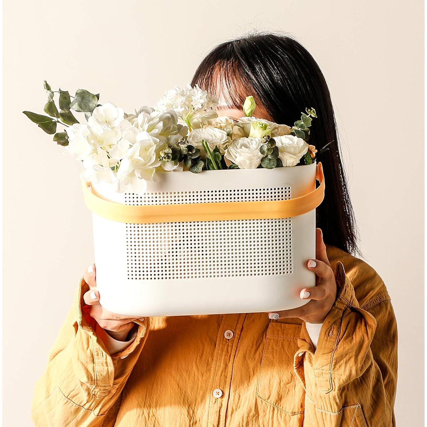 Cesta de Almacenamiento Plástico UUJOLY Amarilla 28.2x19.1x17.8 cm