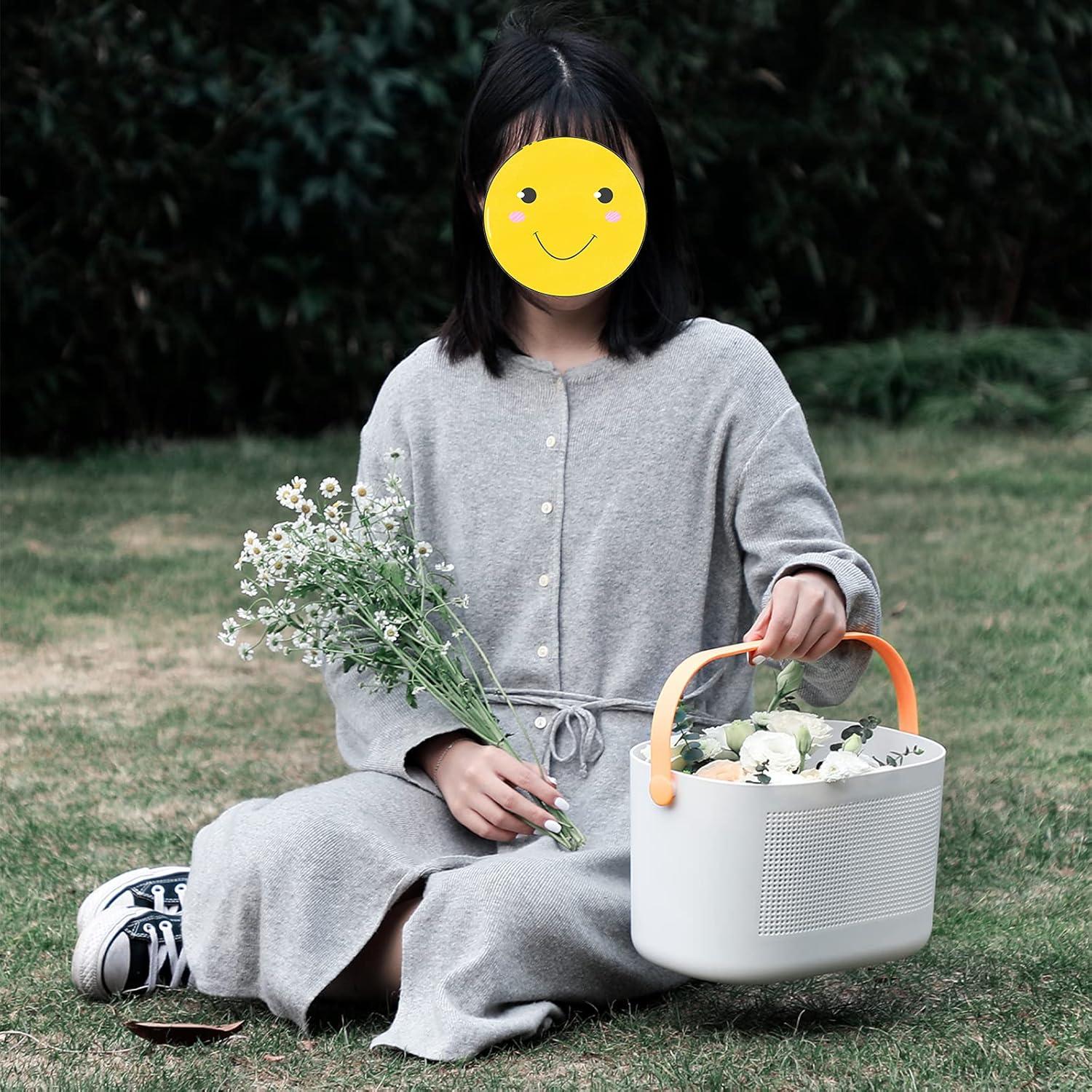 Cesta de Almacenamiento Plástico UUJOLY Amarilla 28.2x19.1x17.8 cm