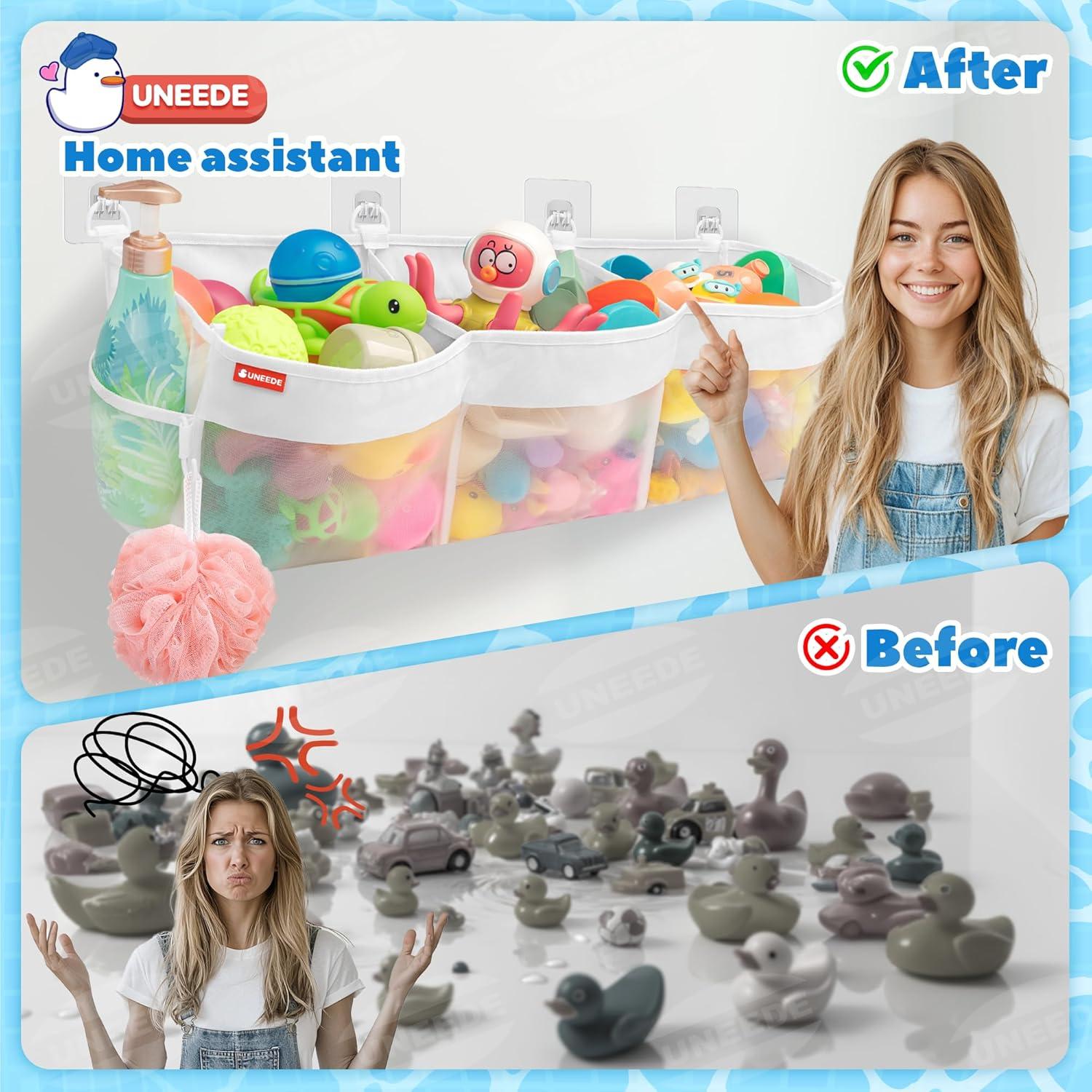 Organizador de Juguetes de Baño UNEEDE 18.79L Malla Secado Rápido