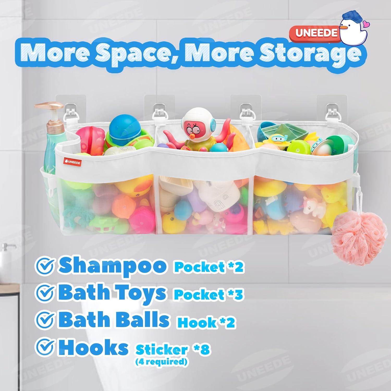 Organizador de Juguetes de Baño UNEEDE 18.79L Malla Secado Rápido