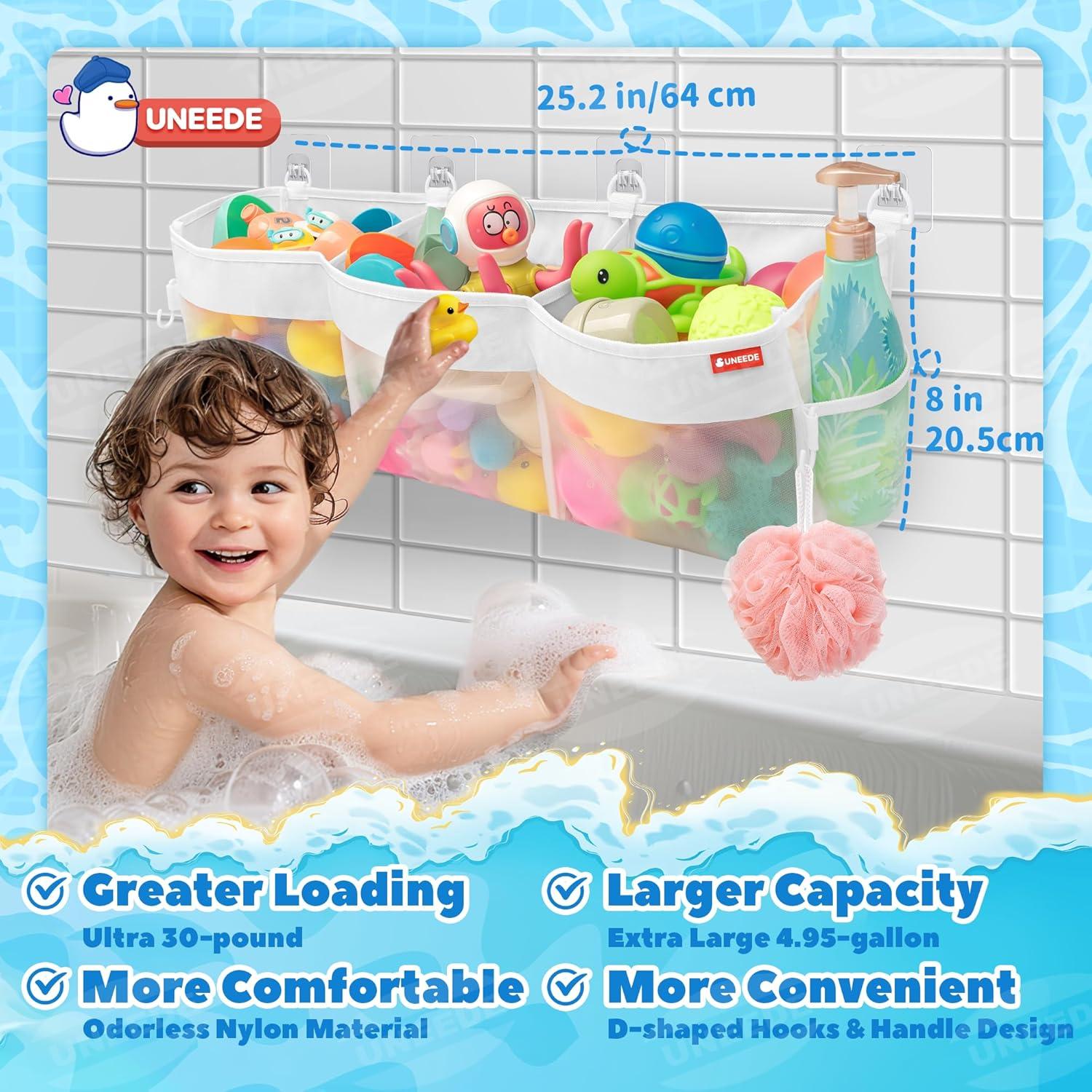 Organizador de Juguetes de Baño UNEEDE 18.79L Malla Secado Rápido