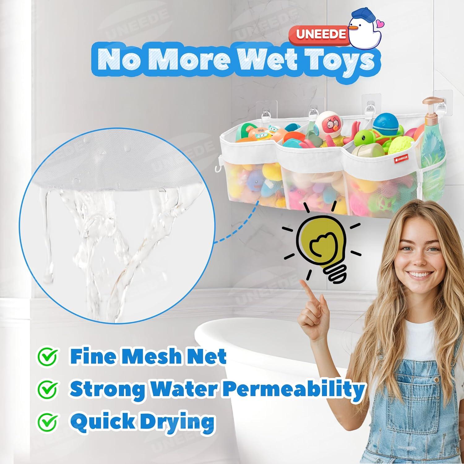Organizador de Juguetes de Baño UNEEDE 18.79L Malla Secado Rápido