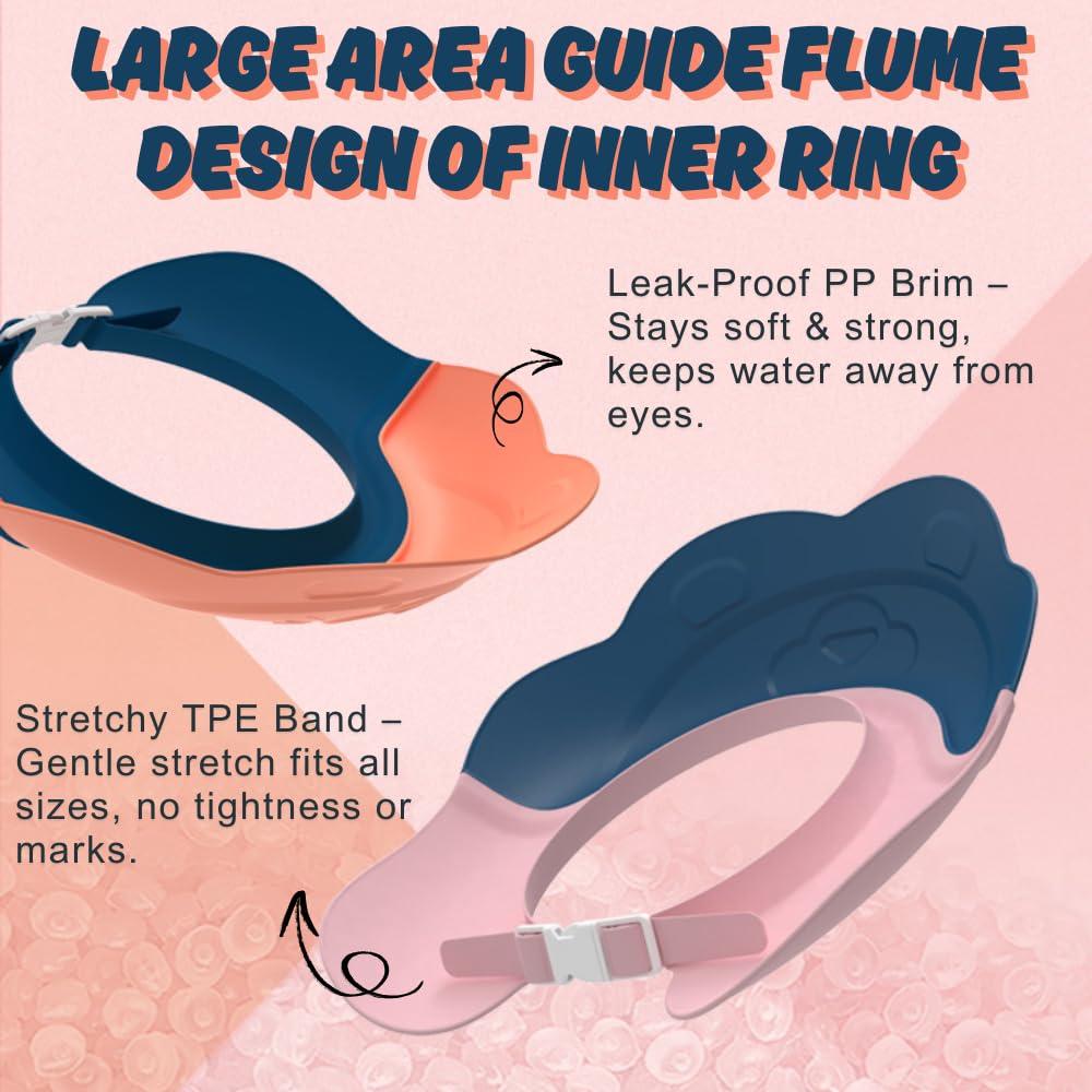 Gorro de ducha para bebés YGYW - Visera impermeable azul