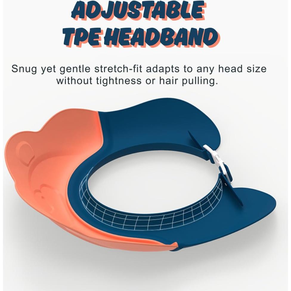 Gorro de ducha para bebés YGYW - Visera impermeable azul