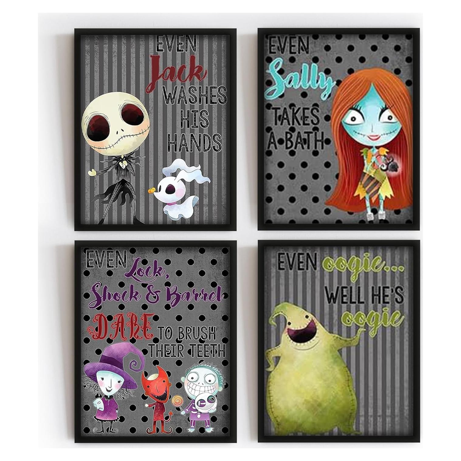 Conjunto de 4 impresiones de arte de baño Silly Goose Gifts
